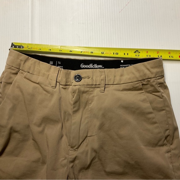 Men’s Goodfellow Hennepin Tech Slim Tan 30x32 Wrinkle Resist Nylon Blend Pants - Picture 4 of 9
